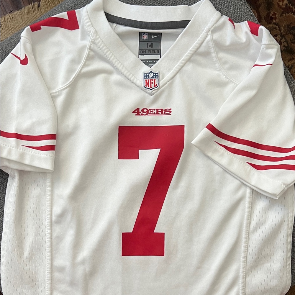 Nike White and Red 49ers Kaepernick NFL Jersey